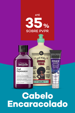 Produtos para cabelo encaravolado com destaque promocional de at&eacute; 35% sobre pre&ccedil;o de Venda ao P&uacute;blico Recomendado